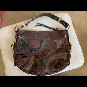 Coach Patchwork Purse Brown Leather